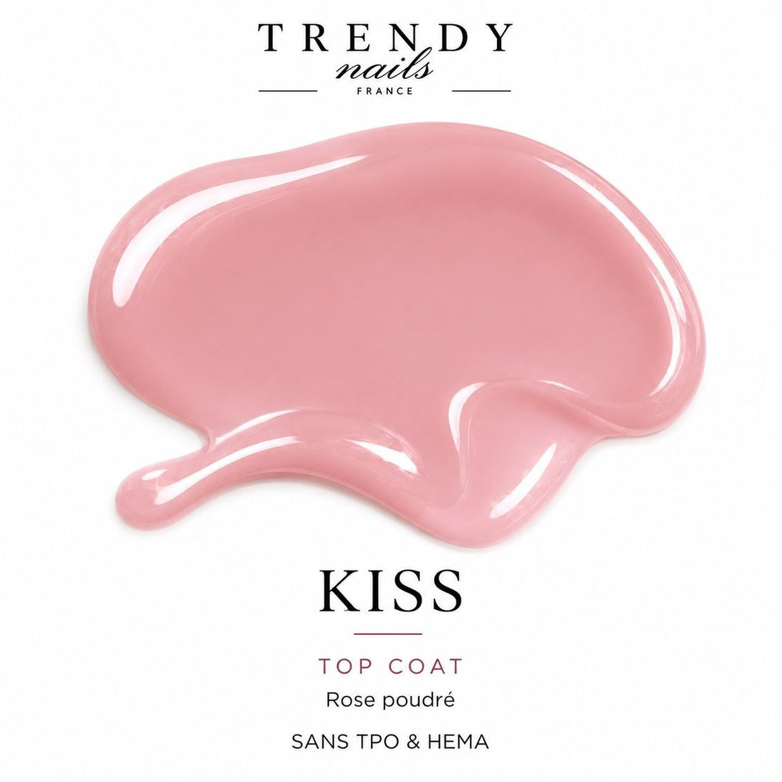 Kiss Top Coat | Top Coat Rose Poudré Sans Résidu – 10ml