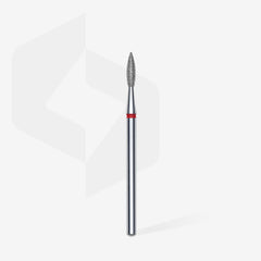 Embout diamant « flamme », rouge, diamètre tête 2.1 mm, partie active 8mm - Staleks Pro