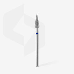 Embout diamant, « poire pointue », bleu, diamètre 4 mm, partie active 12 mm - Staleks Pro