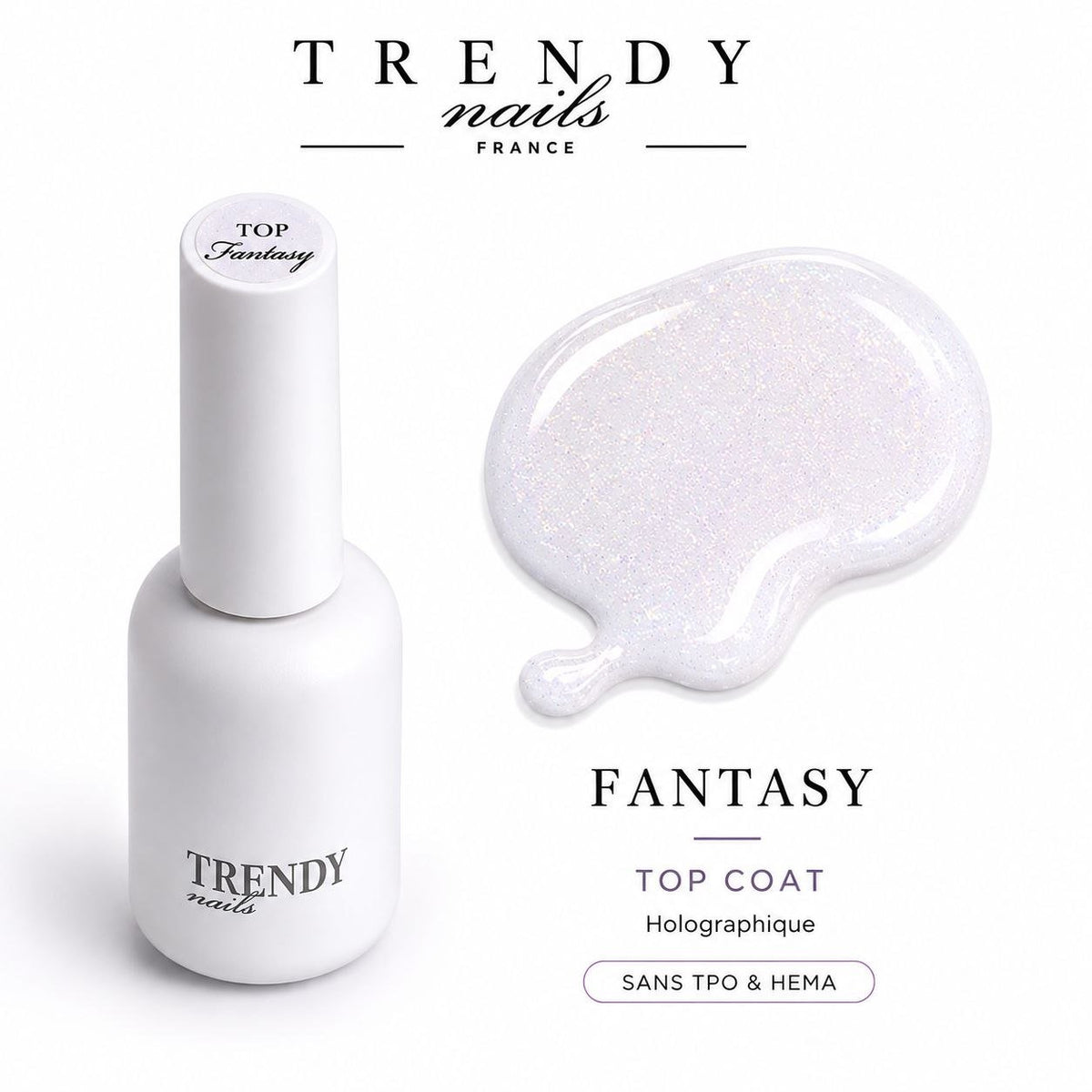 Top Fantasy | Top Coat Holographique Sans Résidu – 10 ml