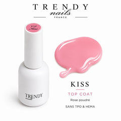 Kiss Top Coat | Top Coat Rose Poudré Sans Résidu – 10ml